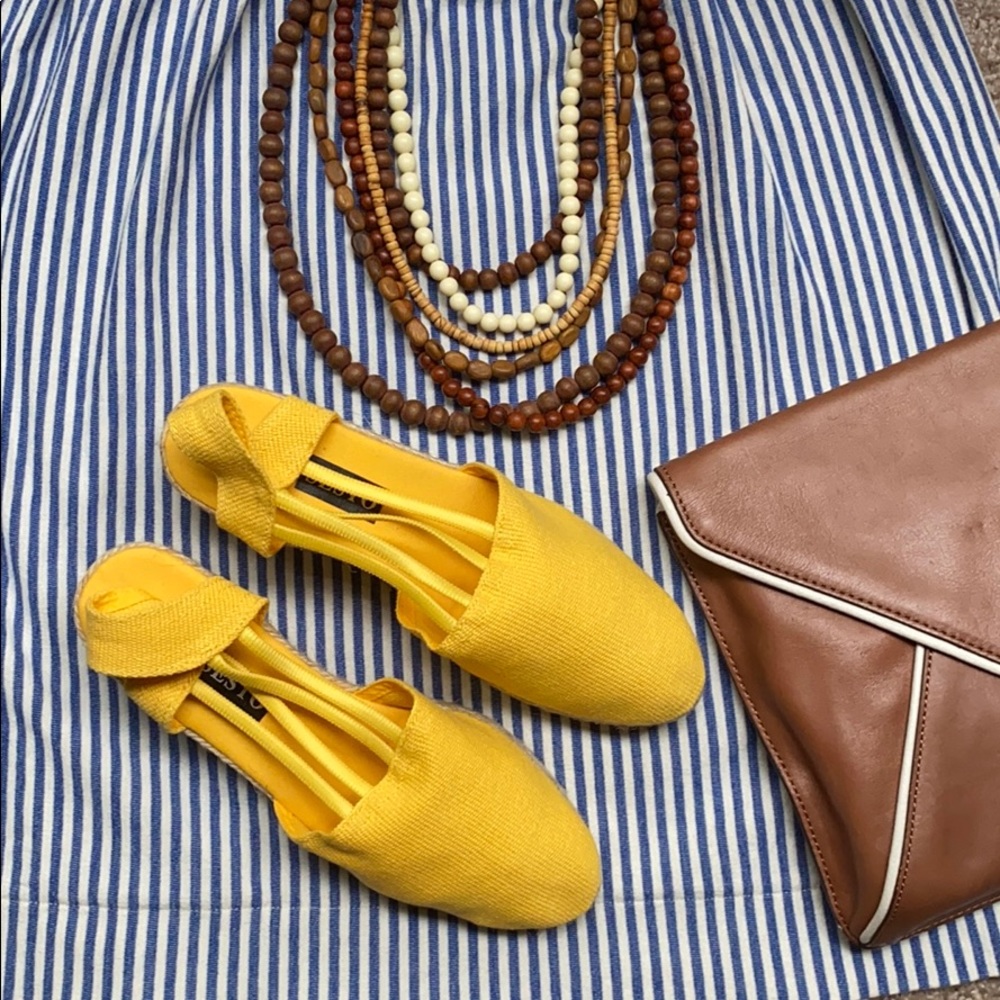 Sesto Meucci NIB Lona wedge espadrille, Amarillo